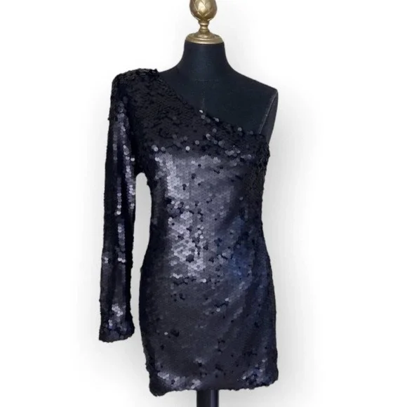 slim fit dress slacks Plus Size Sequin One Sleeve Homecoming Dress  Lisposa